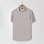 Feather Soft Piqué Half Sleeve Polo Shirt // Light Gray (XS)