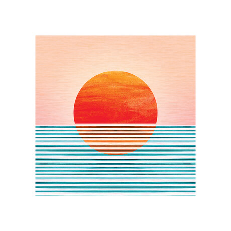 Minimalist Sunset Print on Acrylic Glass by Modern Tropical (24"H x 24"W x 0.25"D)