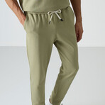 Men's Crewneck Oversize Shirt + Jogger Tracksuit Set // Light Green (S)