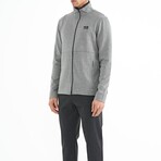 Men's Zippered Sweatshirt + Jogger Tracksuit Set // Gray + Black (S)