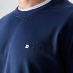 Men's Crewneck Sweatshirt + Jogger Tracksuit Set // Navy Blue (S)