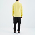 Men's Zippered Hidden Pocket Detail Sweatshirt + Jogger Tracksuit Set // Yellow + Black (S)