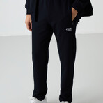 Men's High Collar Zippered Sweatshirt + Jogger Tracksuit Set // Indigo (S)