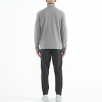 Men's Zippered Sweatshirt + Jogger Tracksuit Set // Gray + Black (S)