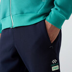 Men's Zippered Hooded Printed Sweatshirt + Jogger Tracksuit Set // Sea Green + Indigo (S)