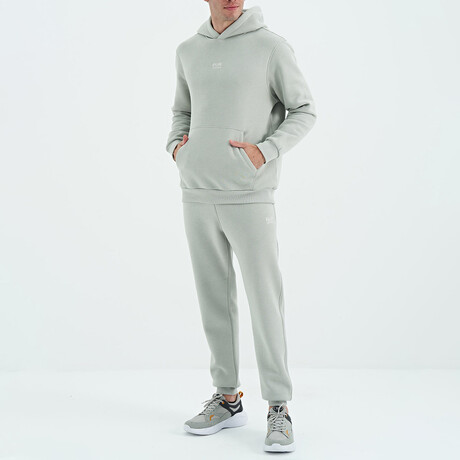 Men's Hoodie + Jogger Tracksuit Set // Stone (S)