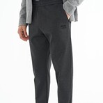 Men's Zippered Sweatshirt + Jogger Tracksuit Set // Gray + Black (S)