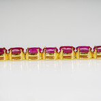 Genuine Ruby Gemstone Tennis Bracelet in 14kt Gold Plated over Sterling Silver