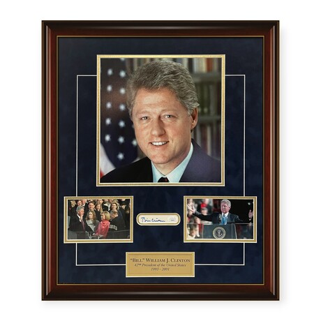 Bill Clinton // Autographed Cut + Framed