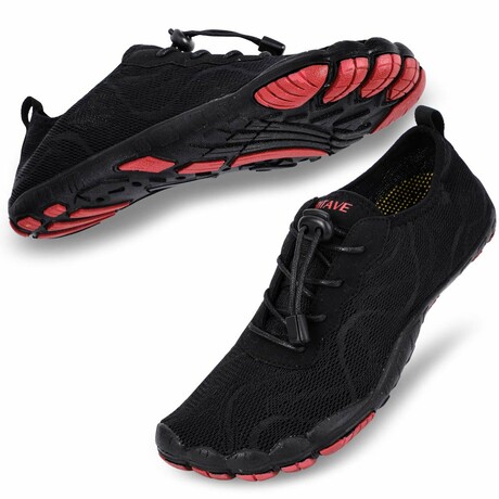 Hiitave Men's Barefoot Mesh Water Shoes // Black Red (Euro: 40)