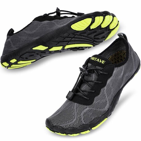 Hiitave Men's Barefoot Mesh Water Shoes // Gray + Green (Euro: 40)