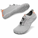 Hiitave Men's Barefoot Sport Water Shoes // Light Gray + Orange (Euro: 43)