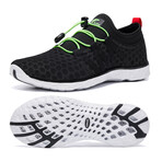 Aleader Men's Quick Drying Aqua Water Shoes // Black + Neon Green (US: 8.5)