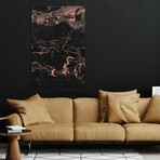 Rose Gold On Black Marble Print on Acrylic Glass by Emanuela Carratoni (16"H x 24"W x 0.25"D)