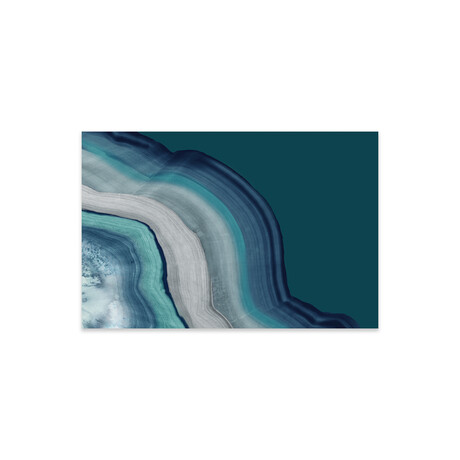 Agate Deep Blue Sea Print on Acrylic Glass by PI Studio (24"H x 16"W x 0.25"D)