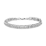 Sterling Silver + Diamond Double-Link Tennis Bracelet // 7"