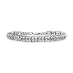 Sterling Silver + Diamond Double-Link Tennis Bracelet // 7"