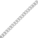 Sterling Silver + Diamond Miracle-Set Double Swoosh Wave Style Tennis Bracelet // 7"