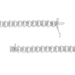 Sterling Silver + Diamond Miracle-Set Double Swoosh Wave Style Tennis Bracelet // 7"