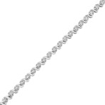 Sterling Silver + Diamond Spiral Wave Curved-Link Tennis Bracelet // 7"