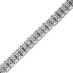 Sterling Silver + Diamond Double-Link Tennis Bracelet // 7"