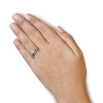 Sterling Silver + Diamond Accent Frame Twist Shank Bridal Set Ring + Band // Set of 2 Rings (Ring Size: 5)