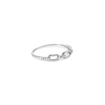 Sterling Silver + Diamond Accent Paperclip Band Ring (Ring Size: 5)