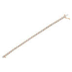 Sterling Silver + Diamond Round Miracle Plate + S-Link Tennis Bracelet // 7" (14k Rose Gold Plated)