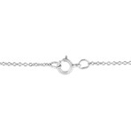 Matte-Finished Sterling Silver Diamond Accent Double Flower Shape Pendant Necklace // 18"