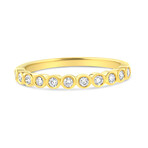 10K Yellow-Plated Sterling Silver + Round Diamond 11 Stone Wedding Band Ring (Ring Size: 5)