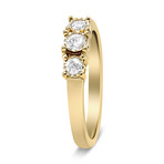 14K Yellow Gold-Plated Sterling Silver + Diamond 3 Stone Illusion Plate Ring (Ring Size: 6)