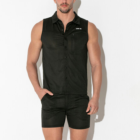 Vivid Sleeveless Shirt // Black (M)