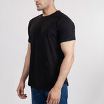 Crewneck Curved Hem T-Shirt // Black (S)