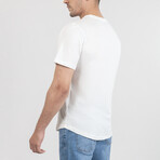 Crewneck Curved Hem T-Shirt // White (S)