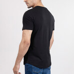 Crewneck Curved Hem T-Shirt // Black (S)