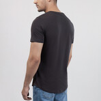 Crewneck Curved Hem T-Shirt // Charcoal (S)