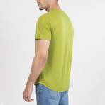 Crewneck Curved Hem T-Shirt // Olive (S)