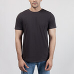 Set of 5 Crewneck Curved Hem T-Shirt // Black + Navy + White + Charcoal+ Olive (S)