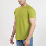 Crewneck Curved Hem T-Shirt // Olive (S)