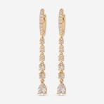 14K Yellow Gold Diamond Drop Earrings // New