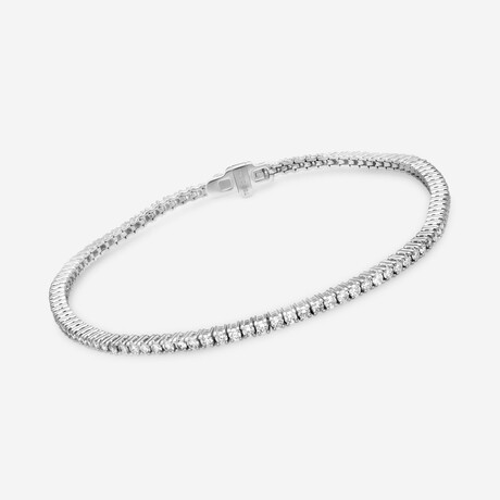 18K White Gold Diamond Tennis Bracelet // 7.25" // New