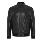 Bomber Leather Jacket // Black (M)