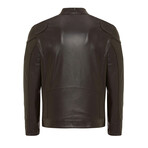 Plain Racer Jacket // Brown (L)