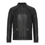 Plain Racer Jacket // Black (L)