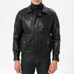 Bomber Utility Leather Jacket // Black (L)