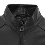 Bomber Leather Jacket // Black (M)