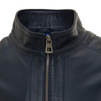 Fencing Leather Jacket // Navy (S)