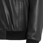 Bomber Leather Jacket // Black (S)