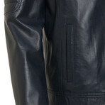 Fencing Leather Jacket // Navy (M)