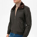 Bomber Flight Leather Jacket // Matte Brown (S)